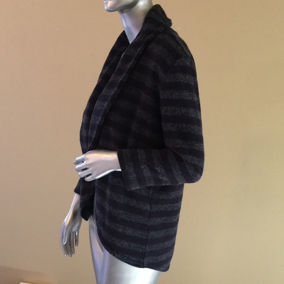 LOFT | open front striped sweater cardigan - Picture 2 of 12